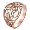 Rose Gold Celtic Circle Knot Ring Stainless Steel Trinity Star Band