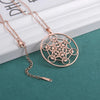 Rose Gold Metatrons Cube Necklace Stainless Steel Sacred Geometry Pendant Green White