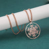 Rose Gold Metatrons Cube Necklace Stainless Steel Sacred Geometry Pendant
