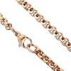 Rose Gold Round Box Chain Necklace Stainless Steel Rolo 2.4mm