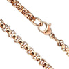 Rose Gold Round Box Chain Stainless Steel Rolo Necklace 3.4mm