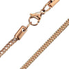 Rose Gold Stainless Steel 2.3mm Wheat Chain Necklace Spiga Franco
