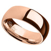 Rose Gold Titanium Ring - Men's and Women's 6mm Domed Wedding Band