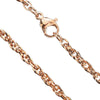 Rose Gold Twisted Cable Chain Stainless Steel 2.5mm 20-inch Necklace Left View