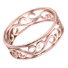 Rose Gold Victorian Style Filigree Ring Stainless Steel Art Nouveau Boho Band Bottom View