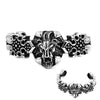 Royal Lion Bracelet Large Stainless Steel Medieval Gothic Cross Cuff Face