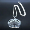 Sacred Tree Necklace Stainless Steel Moon Phase Amulet Flat View