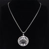 Sacred Tree Necklace Stainless Steel Moon Phase Amulet