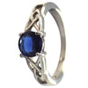 September Birthstone Celtic Knot Ring With Blue CZ Stone