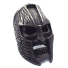 Skeleton Warrior Helmet Ring Dark Silver Stainless Steel Spartan Gladiator Band Front