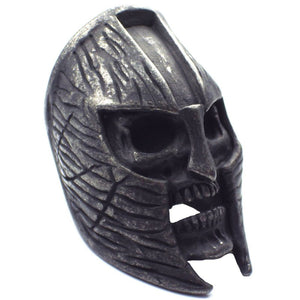 Skeleton Warrior Helmet Ring Dark Silver Stainless Steel Spartan Gladiator Band