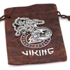 Skoll Hati Norse Necklace Stainless Steel Viking Yggdrasil Wolf Pendant Pouch