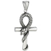 Snake Ankh Necklace Stainless Steel Ancient Egyptian Serpent Aunk Pendant