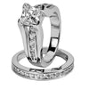 Solitaire with Accents Ring Simple Stacking Eternity Two Piece Set