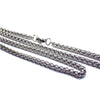 Spiga Chain Silver Color Stainless Steel Franco Wheat Necklace 3mm Left View