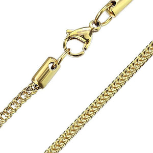 Spiga Franco Wheat Chain Necklace Gold Stainless Steel 2.3mm