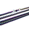 Spiga Wheat Chain Necklace Rainbow Stainless Stainless Steel 3mm
