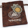 Spinning Viking Valknut Necklace Stainless Steel Odin Raven Runes Pendant Pouch