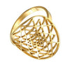 Sri Yantra Ring Gold Stainless Steel Sacred Geometry Golden Proportion Band Bottom View