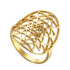 Sri Yantra Ring Gold Stainless Steel Sacred Geometry Golden Proportion Band Left View
