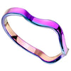 Stacking Rainbow Color Stainless Steel Elemental Wave Ring