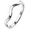 Stackable Silver Stainless Steel Elemental Wave Fashion Ring