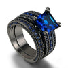 Stacking Blue Solitaire with Accents Ring Eternity Band Right View