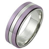 Stainless Steel Classic Purple Spinner Ring