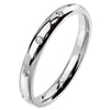 Stainless Steel Cubic Zirconia Wedding Band