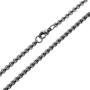 Surgical Stainless Steel Rolo Chain Necklace 3mm 18-24 Inch