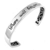 There Will Be An Answer Bracelet Stainless Steel Inspirational Cuff Left View