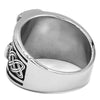 Thors Hammer Ring Mens Stainless Steel Viking Band Back View