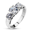 Three CZ Stone Stainless Steel Ring