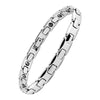 Traditional Faceted Link Tungsten Bracelet Modern Bling Wristband