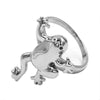 Tree Frog Ring Silver Stainless Steel Rain Forest Thumb Band Right View