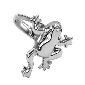 Tree Frog Ring Silver Stainless Steel Rain Forest Thumb Band