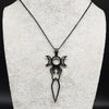 Triple Goddess Necklace Black Stainless Steel Divine Feminine Moon Pendant