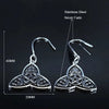 Triquetra Earrings Stainless Steel Sun Moon Pentacle Dangle Drops Flat View