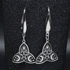 Triquetra Earrings Stainless Steel Sun Moon Pentacle Dangle Drops
