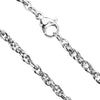 Twisted Cable Chain Necklace Silver Stainless Steel Right Side