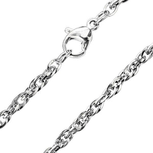 Twisted Cable Chain Necklace Silver Stainless Steel