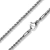 Twisted Round Link Serpentine Chain Necklace Stainless Steel 2.4mm