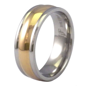 Two-Tone Gold Stainless Steel Wedding Ring