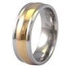 Two-Tone Gold Stainless Steel Wedding Ring Side View
