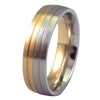 Two-Tone Half Gold and Half Stainless Steel Ring - Wedding Band