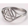 Valknut Ring Silver Stainless Steel Norse Viking Band