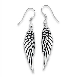 Valkyrie Earrings Stainless Steel Phoenix Norse Wings Dangle Drop Hook