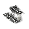 Valkyrie Feather Ring Womens Stainless Steel Open Adjustable Viking Band Left Side View