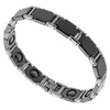 Victorian Style Black Ceramic Tungsten Magnetic Bracelet 10mm Top View
