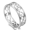 Victorian Style Filigree Ring Silver Stainless Steel Art Nouveau Band Right View
